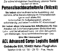 Stellenanzeige ACL