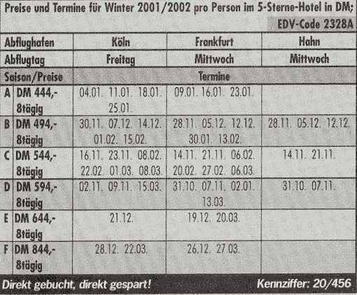 FLugtermine f&uuml;r die T&uuml;rkeifl&uuml;ge