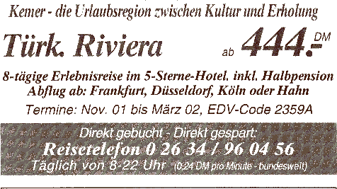 Anzeige f&uuml;r T&uuml;rkei-Fl&uuml;ge ab Hahn